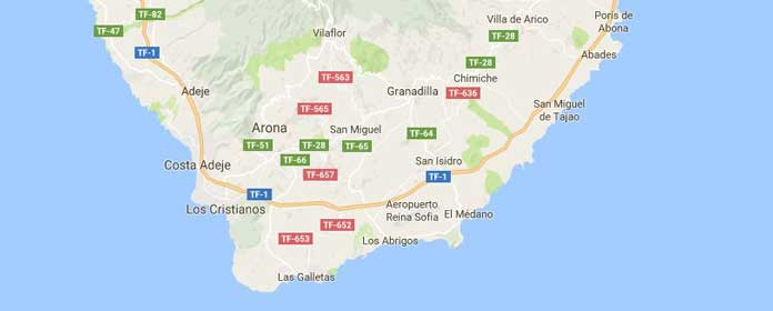 Mapa of Tenerife Sur